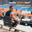LET'S CAMP Folding Stadium Seat Bleacher Chair with Cup Holder, Mesh Bag and Hide Hooks, Portable Stadium Chair with Back and Cushion
