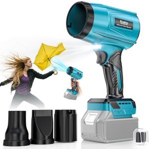 Leaf Blower Cordless Compatible with Makita 18V: 800000RPM Portable Dust Cleaner, Electric Handheld Turbo Jet Blower Lightweight with Brushless Motor for Patio Cleaning Garden Lawn Care (No Battery)