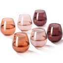 Venus Stemless Wine Glasses Set of 5 oz -Modern Hand-Blown Wine Glasses, European Design Crystal Glass For Red & White Wine, Unique Gifts for Wedding, Birthday (Venus)