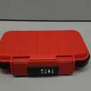 LOFICOPER Travel Safe Lock Box, Waterproof Beach Lock Box, Anti-Theft Personal Security Case with 4 Digit Resetable Code, Removable Chain, Portable Safe for Travel, Home, Office, Keys, Cash, Red