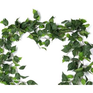 2 Strands Fake Scindaps Vines 68" Bendable Silk Garland Greenery Artificial Vines Decor for Bedroom Faux Hanging Vine Decor for Home Wall Party Room Wedding Decoration Vine