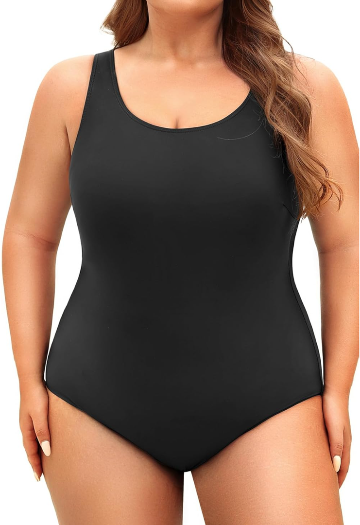 Holipick Womens Plus Size 3XL One Piece Swimsuits Tummy Control Bathing Suits Sporty Swimwear