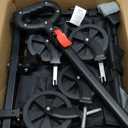 SYNCFUN Collapsible Wagon Cart with Wheels 300lbs Black, Portable Sports Utility Rolling Wagon for Beach, Garden, Camping & Grocery, Fishing