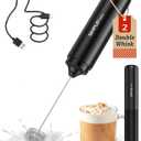 SIMPLETaste Milk Frother Wand Rechargeable Handheld Drink Mixer, USB-C Electric Whisk with Stainless Steel Whisk for Coffee, Lattes, Cappuccino, Matcha, Hot Chocolate&Creamer