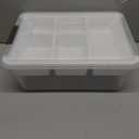 MACOPRO 17 QT Plastic Storage Box with Removable Tray, Bins with Lids, Clear Storage Container for Craft Supplies, Beads, Tools, Sewing, and Playdoh Organization (White, 1Pack-17QT)