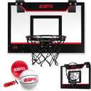 ESPN Mini Basketball Hoop, Over The Door Basketball Hoop with Foldable Breakaway Rim
