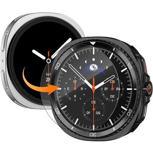 3 in 1 Metal Case for Samsung Galaxy Watch 8 40mm with Screen Protector, Rugged Metal Bumper [Turning into Classic Upgrade] with 9H Tempered Glass Film + Back Cover for Galaxy Watch 8 40mm