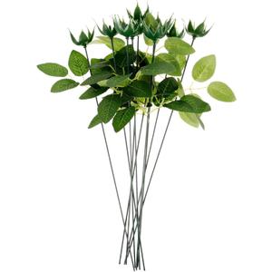 Artificial Flowers Calyxes Flowers Fake Stems Leaves Set Fake Flowers DIY Calyxes Stems Leaves Kit 40pcs
