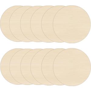 Wood Rounds for Crafts 6 Inch - 12 Pack Wood Round, Unfinished Wood Circles for Crafts, Round Wooden Discs, Circle Wood Sign Blank