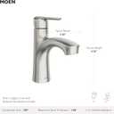 Moen Findlay Spot Resist Brushed Nickel Single-Handle Bathroom Faucet, Single-Hole Setup with Deckplate, 84516SRN