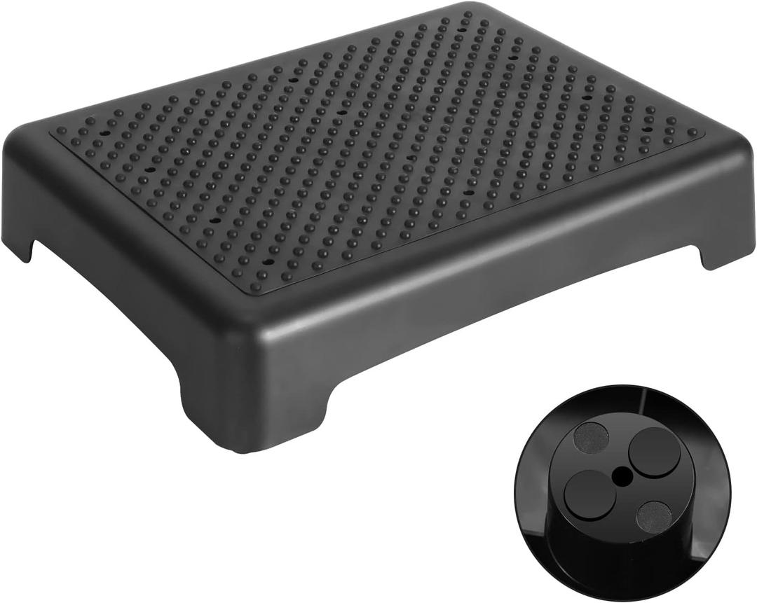 Fotree One Step Stool, Safety Step Platform for Senior  Adults, Non-Slip Mobility Step Platform for Stair, Car, Bed, Chair, Shower, Bathtub, Outdoor, 3.5 Inch High Rise Stairs 440 Lbs Capacity (Black)
