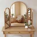Wonderjune Trifold Vanity Mirrors 3 Way, 30 x 37 in