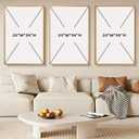 Modern Rose Gold Wall Art, Large, Framed, 3 Pieces, 24x36in