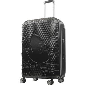 FUL Disney Mickey Mouse 30 Inch Rolling Luggage, Hardshell Suitcase with Spinner Wheels, Black