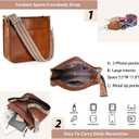 KlaOYer 2 Adjustable Strap Bag,Crossbody Bags Women,Guitar Strap Purse,Vegan Handbags Soft Shoulder Bag For Women (Brown 4)