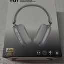 Wentronic Y01 Wireless Noise Canceling Headphones Bluetooth 5.3 Over Ear Headphones with Microphone, Hi-Res Audio, 48H Playtime, Foldable Comfortable Earpads,Compatible with iOS,Android,PC, Silver