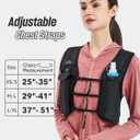 Zelvot Running Vest for Women Men, USA Original Patent, Adjustable Chest Straps Running Hydration Vest with 500ml Soft Flask, Lightweight Breathable Reflective Running Vest for Marathon (Black, M/ L)