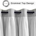 Hiasan Blackout Curtains with Sheer 84 Inches Long, Grommet Thermal Insulated Mix & Match Double Layer Window Curtains for Bedroom, Living Room, 2 Drape Panels with Tiebacks, Silver Grey, 52W X 84L