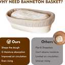 9 Inch Banneton Proofing Basket Set, Sourdough Starter Kit for Artisan Bread Baking, Includes Tools for Dough Proofing and Gift Packaging