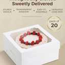 12x12x6 inch Cake Boxes 20 pcs, Large 12 inch Cake Box with Window for 6 Inch Tall Large Bakery Cakes, Pies, Sturdy Square White Cardboard, Cake Decorating Supplies (80 Pcs Stickers)