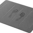 Diatomaceous Earth Stone Bath Mat, 24" x 15" Non-Slip Super Absorbent Diatomite Mat for Bathroom, Quick Dry Floor Mat Easy to Clean, Dark Grey