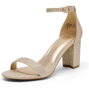 DREAM PAIRS Women's Chunk Low Heel Pump Sandals, Size 7