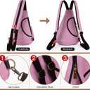 HuxFam Canvas Sing Bag for Women Crossbody Bags Backpack Purse Rucksack Small Casual Daypack (16l.pink)