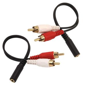 VCE 3.5mm Female to 2 RCA Splitter Male Stereo Audio Y Cable 2-Pack, Gold Plated Adapter Compatible for TV,Smartphones, MP3, Tablets, Speakers,Home Theater (8 inch) (0.65FT (0.2M))