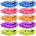 Mop Slippers Shoes 5 Pairs (10 Pieces) - Microfiber Cleaning House Mop Slippers Floor Cleaning Tools Shoe Cover Soft Washable Reusable Microfiber Foot Socks Floor Cleaning Tools Shoe Cover