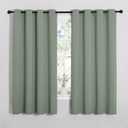 NICETOWN Bedroom Curtain Panels Blackout Draperies, Thermal Insulated Solid Grommet Blackout Curtains/Drapes (Greyish Green, 1 Pair, 55 by 68-inch)