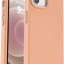 Vooii Compatible with iPhone 12 Case/iPhone 12 Pro Case, Liquid Silicone Upgrade [Soft Anti-Scratch Microfiber Lining] [Shockproof Drop Protection] Phone Case 6.1 inch - Cantaloupe