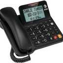 AT&T CL2940 Corded Phone with Speakerphone, Extra-Large Buttons and Tilt Display, Caller ID/Call Waiting, Audio Assist Volume Boost, Black