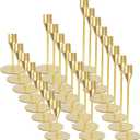 Matte Gold Candle Holders Bulk Painted Gold Metal Candlesticks Fit 0.8 Inch Taper Candles Decorative Metal Candelabra for Wedding Home Holiday Anniversary Party Dinning Table Decors (Set of 24)