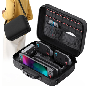 Lmcpa Storage Case for Nintendo Switch 2,Protective Hard Travel Carry Case for Switch 2 Camera, Console, Pro Controller and Other Switch 2 Accessories with 22 Game Cartridges and Shoulder Strap, Black