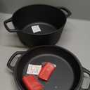 2-in-1 Pre-Seasoned Cast Iron Dutch Oven Pot with Skillet Lid Cooking Pan, Cast Iron Skillet Cookware Pan Set with Dual Handles, Indoor Outdoor for Bread/Frying/Baking/Camping/BBQ, 5 Qt