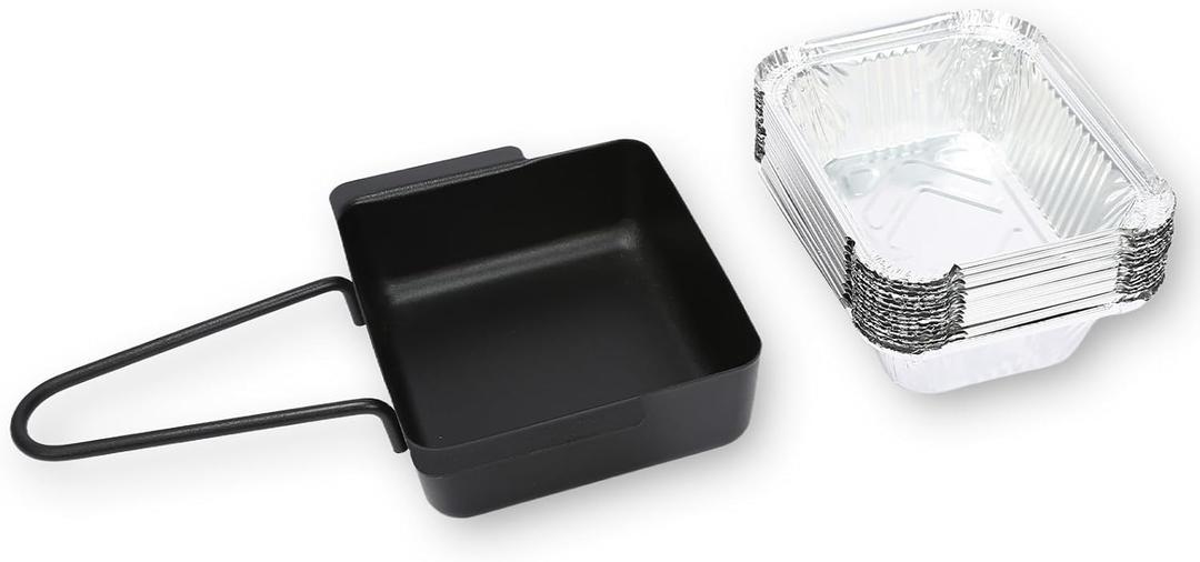 BLUES GRILL PARTS 99251 Grease Tray Set with Catch Pan Holder - 10-Pack Drip Pan Liners, Replacement for Weber Spirit 200/210/500 Series (Side Control), Genesis Silver A Grill Parts for 85897 7515
