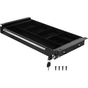Frassie 18.8 inch Under Desk Pull-Out Drawer with Lock Office Mounted Sliding Metal Pencil Drawer for Standing Desk
