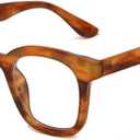 HUIHUIKK Nearsighted Retro Myopia Glasses Everyday Use Mens Womens Distance Glasses (-2.5, Brown)