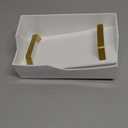 HBlife Tissue Box Cover Rectangle Acrylic Tissue Box Holder with Gold Plated Legs Napkin Dispenser Dryer Sheet Container for Bathroom, White