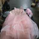 Glinda Dress for Girls Pink Witch Costume for Girls Halloween Cosplay Outfits Party Dress with Accessories, Size 160
