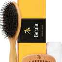 Premium Boar Bristle Hair Brush for Thick Hair Set. Hairbrush for Women With Thick, Long or Curly Hair. Restores Hair's Shine and Health. Comb, Travel Bag & Spa Headband Included (Medium)