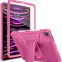 Soke Case for iPad Pro 12.9 Inch 6th/5th/4th Generation(2022/2021/2020 Release), Rugged Shockproof Protective Cover with Built-in Kickstand for Apple iPad Pro 11,5-8,7 inch - Hot Pink