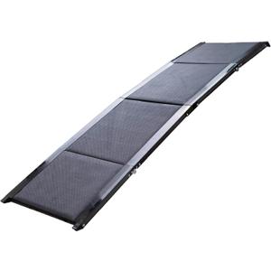 Hakuna Pets Deluxe Aluminium Pet Ramp  Portable Folding Dog Ramp for Cars, SUVs, and Beds  Non-Slip Surface for Large & Small Dogs  Supports Up to 150 lbs  Lightweight & Durable