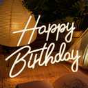 Happy Birthday Neon Sign for Wall Decor, Happy Birthday Sign for Backdrop Bedroom Hanging Light Up Signs Kids Led Birthday Party Gift Large