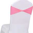 Pink Chair Sashes Bows 50 Pcs Spandex Chair Bands Ties Without Buckle Decorations for Wedding Birthday Party Events Ceremony