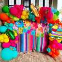 Mexican Fiesta Party Decorations, 144Pcs Cinco De Mayo Rainbow Balloons Arch Garland Kit Cactus Llama Sombrero Explosion Star Foil Balloons for Taco Twosday Carnival Hawaii Tropical Birthday Party