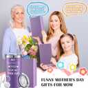 Panitay 7 Pcs Funny Mother's Day Gifts for Mom 20 oz My Favorite Child Give Me Travel Tumbler with Lid Straw Brush Inspirational Mother Keychain Gift Box from Daughter Son (Purple)