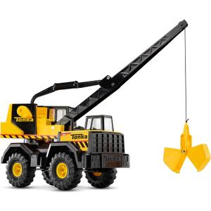Tonka Steel Classics Mighty Crane - Made with Steel & Sturdy Plastic, Yellow Toy Construction Truck, Boys and Girls, Kids, Toddlers, Ages 3+, 18.75 inches