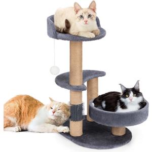 Hollypet Cat Tree Tower for Small Cats, 26.9in, Gray