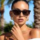 KALIYADI Womens-Sunglasses Polarized Sunglasses Womens: Retro Trendy Sun Glasses with UV400 Protection for Travel Driving